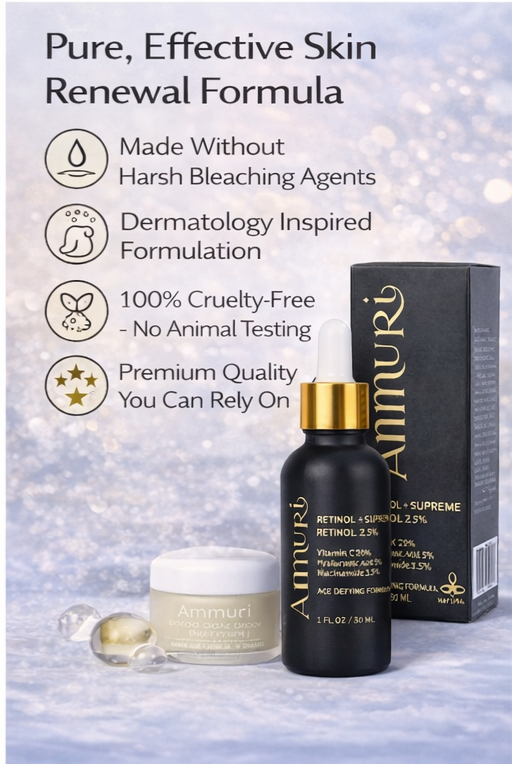 Retinol Supreme 2.5% Serum for Anti-Ageing & Age-Defying Skin | Ammuri