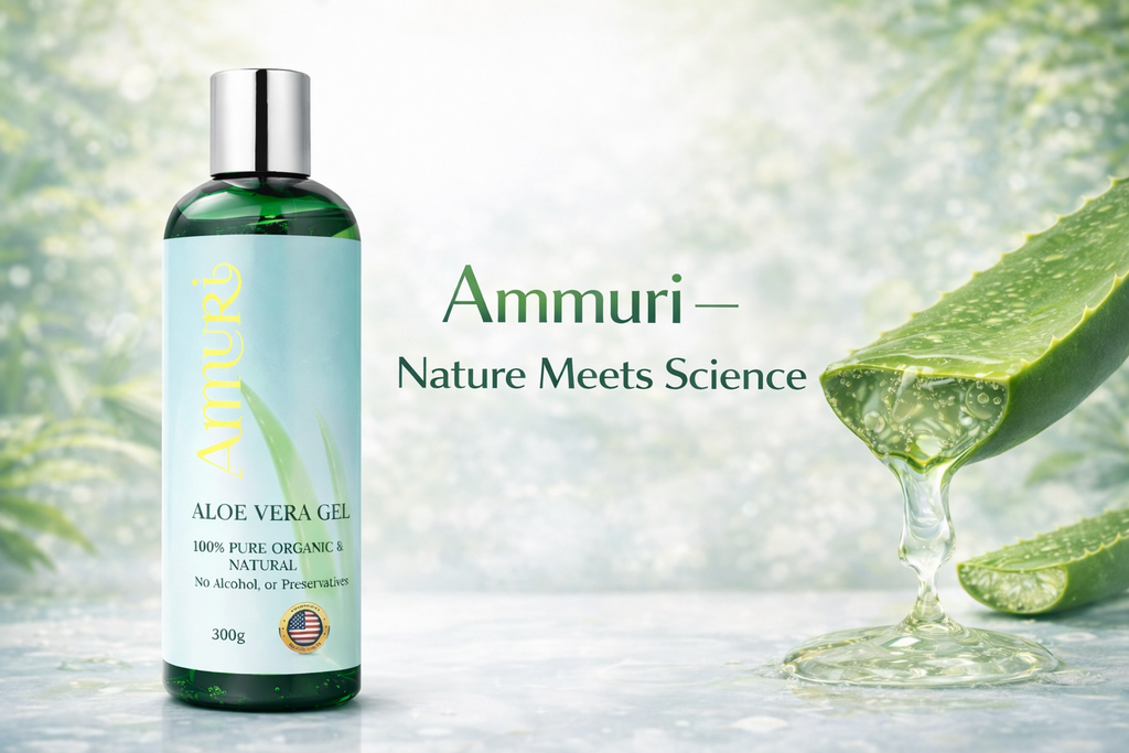 Organic Aloe Vera Gel 5 Pack for Hydration, Soothing & All Skin Types | Ammuri