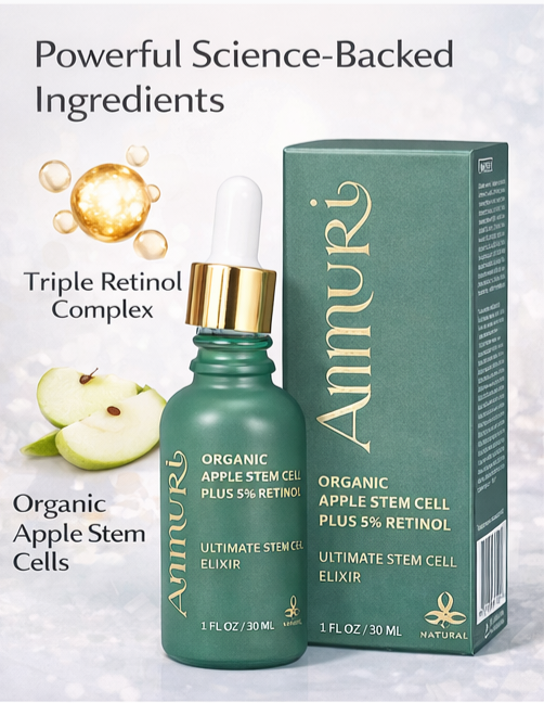 Retinol 5% Serum with Apple Stem Cell for Anti-Ageing, Acne & Dark Spots (30ml) | Ammuri