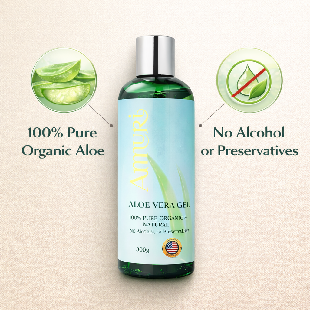 Organic Aloe Vera Gel 5 Pack for Hydration, Soothing & All Skin Types | Ammuri