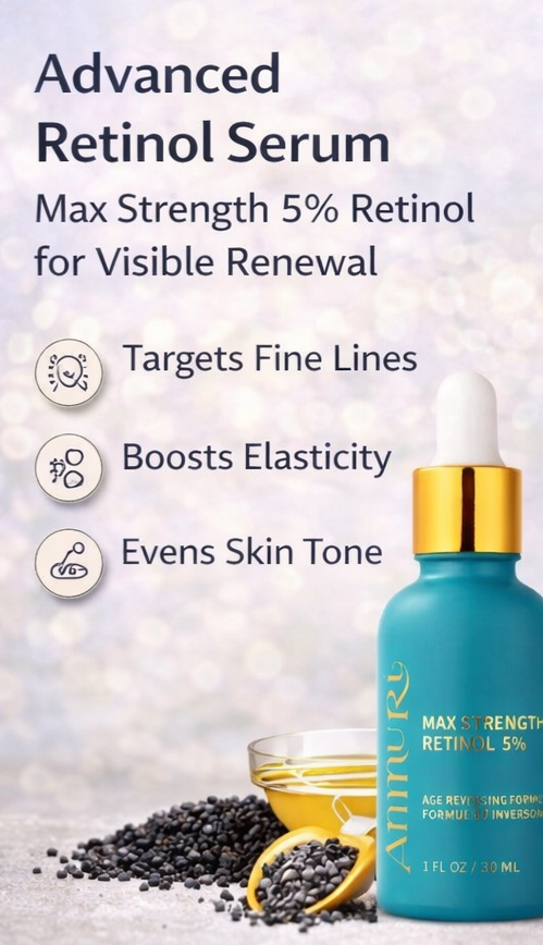 Retinol MAX 5% Anti-Ageing Serum for Youthful & Firm Skin | Ammuri