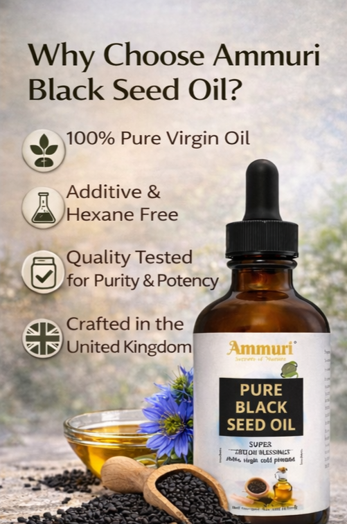 Pure Organic Black Seed Oil for Skin, Hair & Wellness | Ammuri