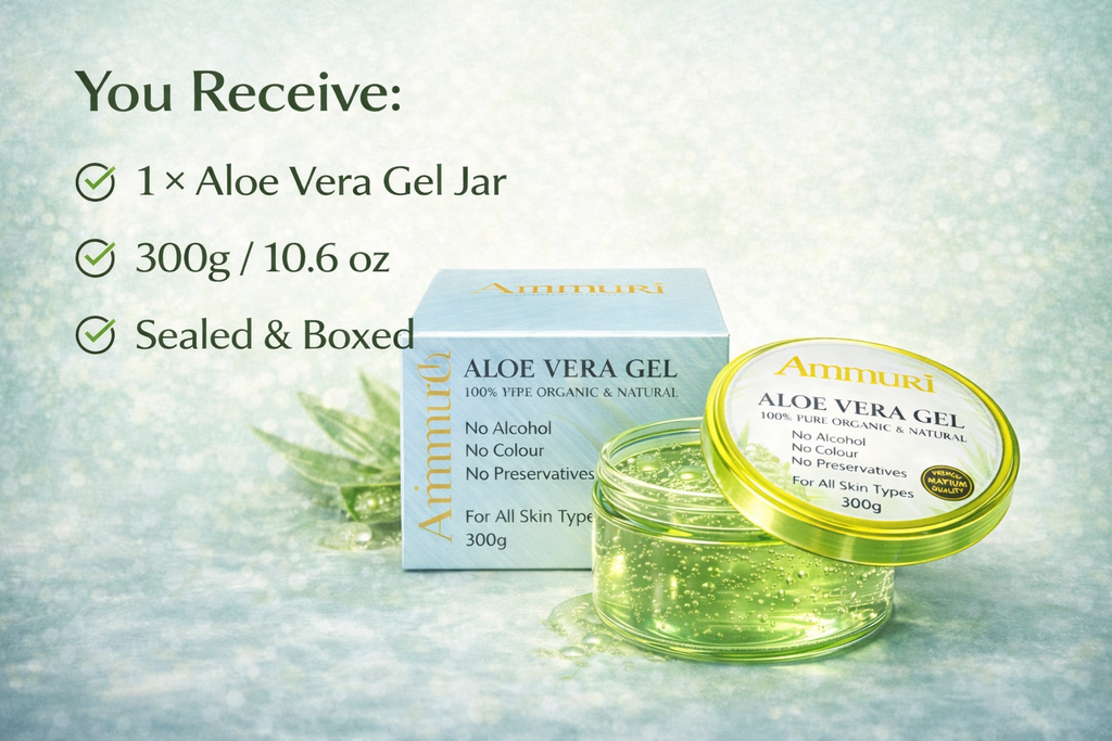 Organic Aloe Vera Gel 300g | Soothing, Hydration & After-Sun | Ammuri