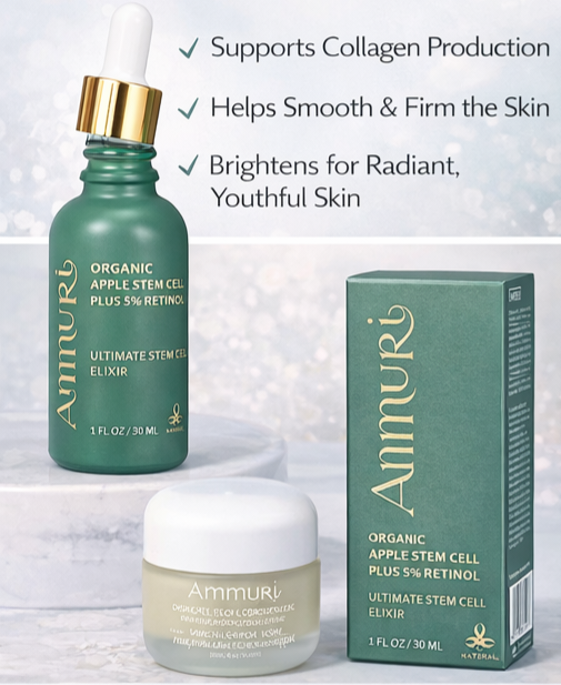 Retinol 5% Serum with Apple Stem Cell for Anti-Ageing, Acne & Dark Spots (30ml) | Ammuri