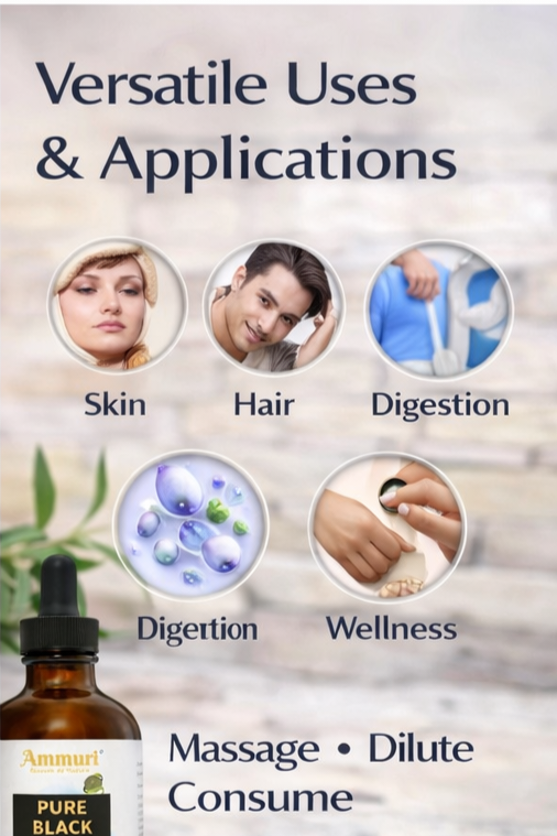 Pure Organic Black Seed Oil for Skin, Hair & Wellness | Ammuri