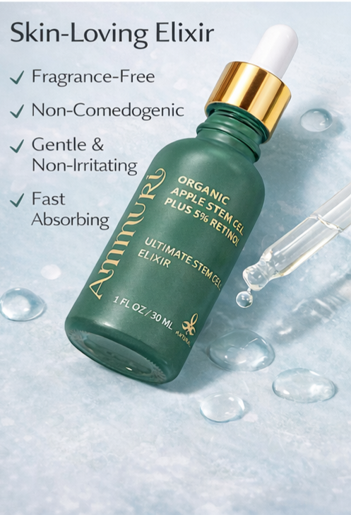 Retinol 5% Serum with Apple Stem Cell for Anti-Ageing, Acne & Dark Spots (30ml) | Ammuri